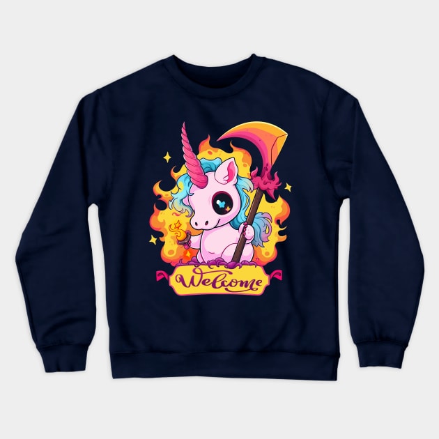 unicorn reaper Crewneck Sweatshirt by skatermoment